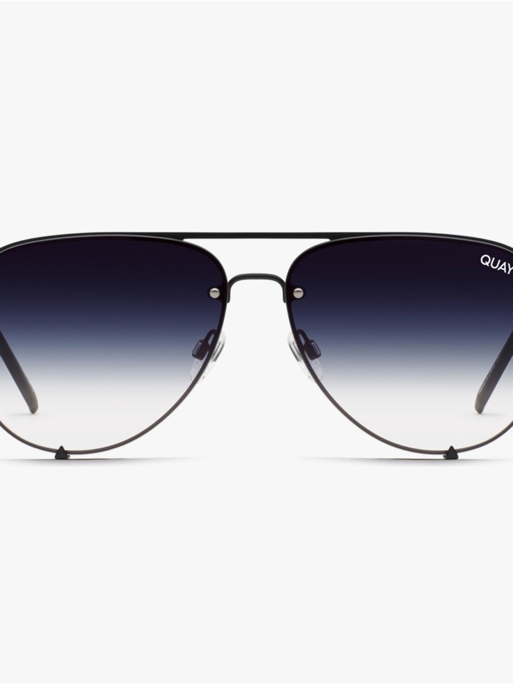Quay Australia High Key Rimless 55mm Gradient Aviator Sunglasses
